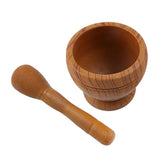 Maxbell Manual Garlic Press Pepper Condiment Bowl Mortar Grinder Base Wooden B - Aladdin Shoppers