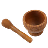 Maxbell Manual Garlic Press Pepper Condiment Bowl Mortar Grinder Base Wooden B - Aladdin Shoppers