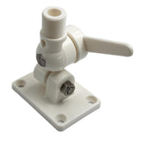 Maxbell Marine Boat Adjustable Ratchet Bracket Antenna Deck Mount Base Nylon White