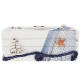 Maxbell Mediterranean Vintage Creative Tissue Box Wooden Sea Shell Tissue Holder C - Aladdin Shoppers