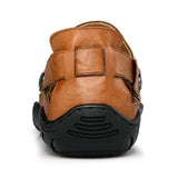 Maxbell Men Breathable Faux Leather Outdoor Non-Slip Beach Shoes Slippers 44 Brown - Aladdin Shoppers