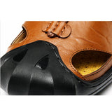 Maxbell Men Breathable Faux Leather Outdoor Non-Slip Beach Shoes Slippers 45 Brown - Aladdin Shoppers