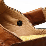 Maxbell Men Breathable Faux Leather Outdoor Non-Slip Beach Shoes Slippers 45 Brown - Aladdin Shoppers