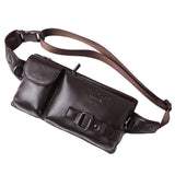 Maxbell Men Leather Pack Pocket Travel Waist Belt Bag Cell Phone Pouch Bag Coffee - Aladdin Shoppers