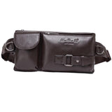 Maxbell Men Leather Pack Pocket Travel Waist Belt Bag Cell Phone Pouch Bag Coffee - Aladdin Shoppers