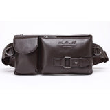 Maxbell Men Leather Pack Pocket Travel Waist Belt Bag Cell Phone Pouch Bag Coffee - Aladdin Shoppers