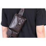 Maxbell Men Leather Pack Pocket Travel Waist Belt Bag Cell Phone Pouch Bag Coffee - Aladdin Shoppers