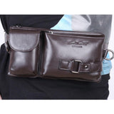 Maxbell Men Leather Pack Pocket Travel Waist Belt Bag Cell Phone Pouch Bag Coffee - Aladdin Shoppers