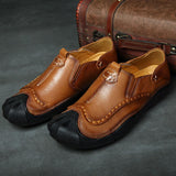 Maxbell Men Outdoor Casual Non Slip Lowtop Leather Shoes 40 Brown - Aladdin Shoppers