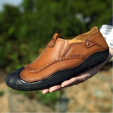 Maxbell Men Outdoor Casual Non Slip Lowtop Leather Shoes 40 Brown - Aladdin Shoppers