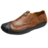 Maxbell Men Outdoor Casual Non Slip Lowtop Leather Shoes 40 Brown - Aladdin Shoppers