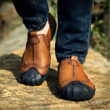 Maxbell Men Outdoor Casual Non Slip Lowtop Leather Shoes 40 Brown - Aladdin Shoppers