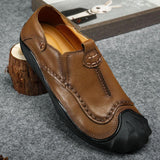 Maxbell Men Outdoor Casual Non Slip Lowtop Leather Shoes 40 Khaki - Aladdin Shoppers