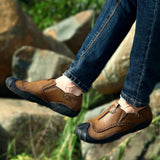 Maxbell Men Outdoor Casual Non Slip Lowtop Leather Shoes 40 Khaki - Aladdin Shoppers