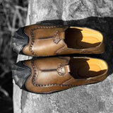 Maxbell Men Outdoor Casual Non Slip Lowtop Leather Shoes 40 Khaki - Aladdin Shoppers
