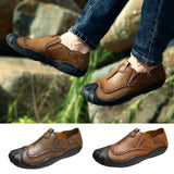 Maxbell Men Outdoor Casual Non Slip Lowtop Leather Shoes 41 Khaki - Aladdin Shoppers