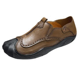 Maxbell Men Outdoor Casual Non Slip Lowtop Leather Shoes 41 Khaki - Aladdin Shoppers