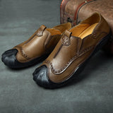 Maxbell Men Outdoor Casual Non Slip Lowtop Leather Shoes 42 Khaki - Aladdin Shoppers