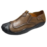 Maxbell Men Outdoor Casual Non Slip Lowtop Leather Shoes 42 Khaki - Aladdin Shoppers