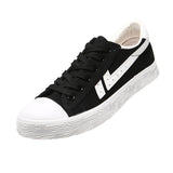 Maxbell Men's Canvas Shoes Low Cut Sneakers Lace Up Breathable Flat Shoes Black41 - Aladdin Shoppers