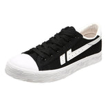 Maxbell Men's Canvas Shoes Low Cut Sneakers Lace Up Breathable Flat Shoes Black41 - Aladdin Shoppers