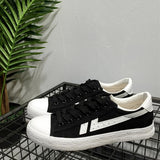 Maxbell Men's Canvas Shoes Low Cut Sneakers Lace Up Breathable Flat Shoes Black41 - Aladdin Shoppers