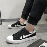 Maxbell Men's Canvas Shoes Low Cut Sneakers Lace Up Breathable Flat Shoes Black41 - Aladdin Shoppers