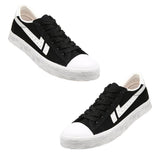 Maxbell Men's Canvas Shoes Low Cut Sneakers Lace Up Breathable Flat Shoes Black41 - Aladdin Shoppers