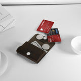 Maxbell Men Slim Credit Card Holder Faux Leather Wallet Coin Pocket Money Bag Dark Brown - Aladdin Shoppers
