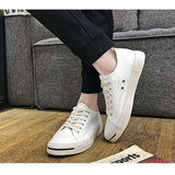 Maxbell Mens Canvas Shoes Sneakers Low Cut Lace Up Casual Walking Shoes Flats 40 White - Aladdin Shoppers