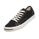 Maxbell Mens Canvas Shoes Sneakers Low Cut Lace Up Casual Walking Shoes Flats 42 Black - Aladdin Shoppers