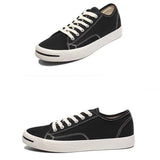 Maxbell Mens Canvas Shoes Sneakers Low Cut Lace Up Casual Walking Shoes Flats 42 Black - Aladdin Shoppers