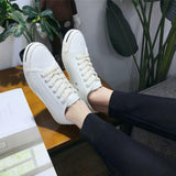 Maxbell Mens Canvas Shoes Sneakers Low Cut Lace Up Casual Walking Shoes Flats 42 White - Aladdin Shoppers