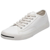 Maxbell Mens Canvas Shoes Sneakers Low Cut Lace Up Casual Walking Shoes Flats 42 White - Aladdin Shoppers