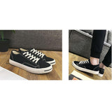 Maxbell Mens Canvas Shoes Sneakers Low Cut Lace Up Casual Walking Shoes Flats 43 Black - Aladdin Shoppers
