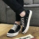Maxbell Mens Canvas Shoes Sneakers Low Cut Lace Up Casual Walking Shoes Flats 43 Black - Aladdin Shoppers