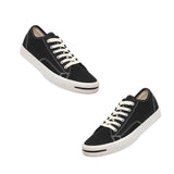 Maxbell Mens Canvas Shoes Sneakers Low Cut Lace Up Casual Walking Shoes Flats 43 Black - Aladdin Shoppers