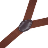 Maxbell Mens Y-Back Adjustable Elastic Suspenders 6 Clip-on Braces Belt Brown - Aladdin Shoppers