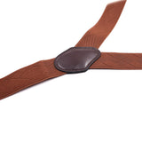 Maxbell Mens Y-Back Adjustable Elastic Suspenders 6 Clip-on Braces Belt Brown - Aladdin Shoppers