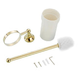 Maxbell Metal Antique Gold Brass Bathroom Toilet Brush Holder Brush with Ceramic Cup - Aladdin Shoppers