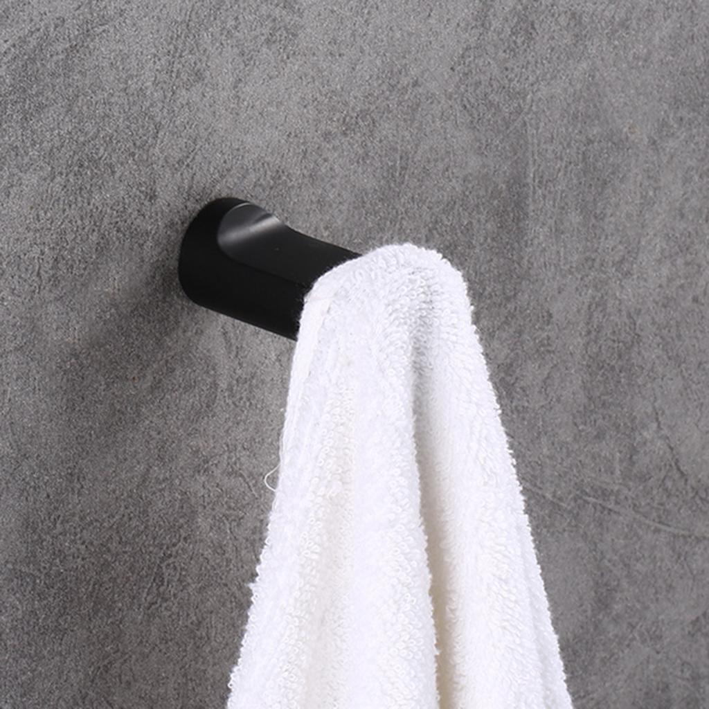 Maxbell Metal Bathroom Wall Mounted Hooks Towels Hanger Wall Organiser Decor Black A - Aladdin Shoppers
