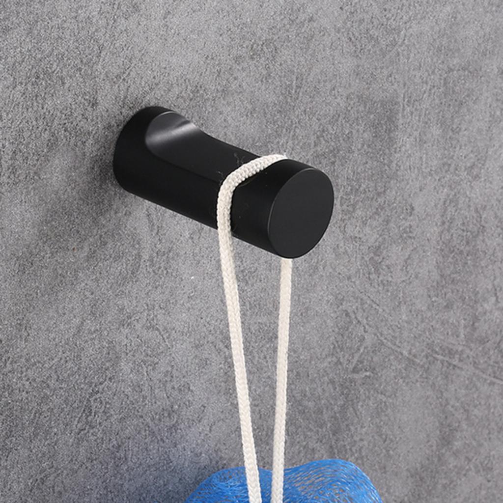 Maxbell Metal Bathroom Wall Mounted Hooks Towels Hanger Wall Organiser Decor Black A - Aladdin Shoppers