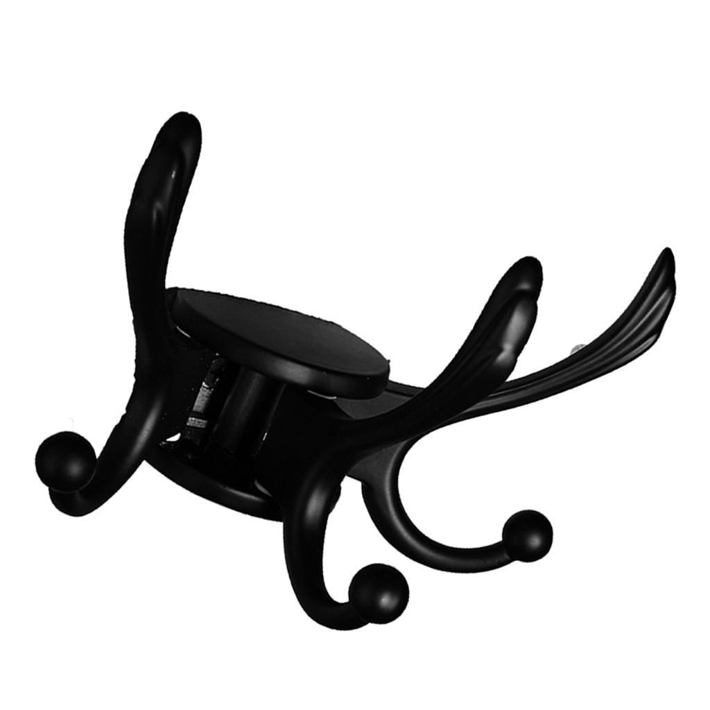 Maxbell Metal Bathroom Wall Mounted Hooks Towels Hanger Wall Organiser Decor Black B - Aladdin Shoppers