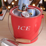 Maxbell Metal Double Wall Layered Ice Champagne Bucket, Wine Cooler with Lid Red - Aladdin Shoppers