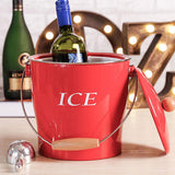 Maxbell Metal Double Wall Layered Ice Champagne Bucket, Wine Cooler with Lid Red - Aladdin Shoppers