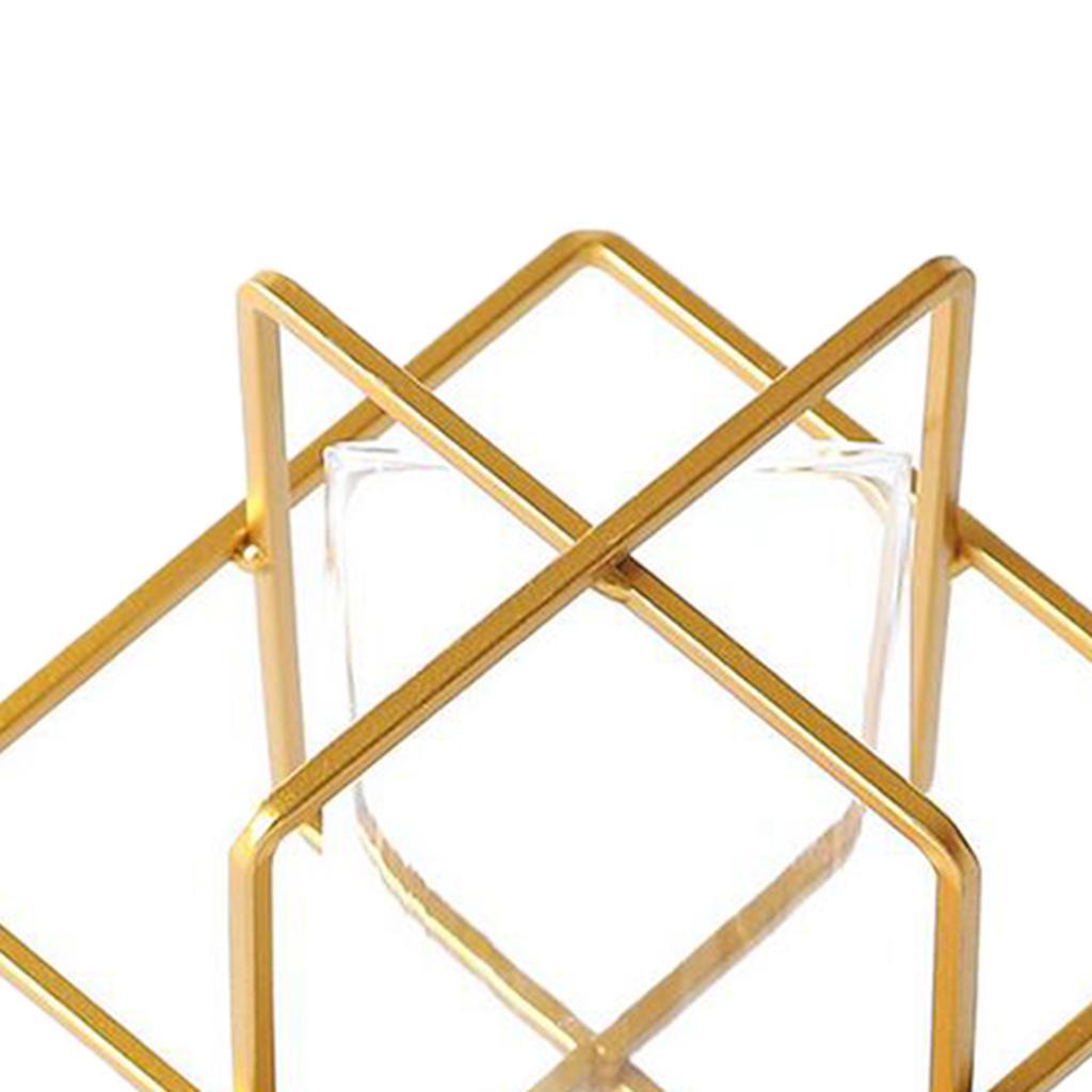Maxbell Metal Wire Golden Candle Cup Holder for Living Room Decor Photo Prop Sqare - Aladdin Shoppers