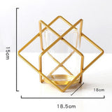Maxbell Metal Wire Golden Candle Cup Holder for Living Room Decor Photo Prop Sqare - Aladdin Shoppers