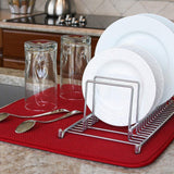 Maxbell Microfiber Dish Drying Mat Kitchen Drainer Sink Table Placemat Red - Aladdin Shoppers