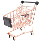 Maxbell Mini Metal Shopping Cart Salesman Sample Kids Pretend Play Toy - Rose Gold M - Aladdin Shoppers