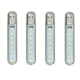 Maxbell Mini Pocket USB LED Night Light 8 LEDs 5V Bulb Lamp for Reading White - Aladdin Shoppers